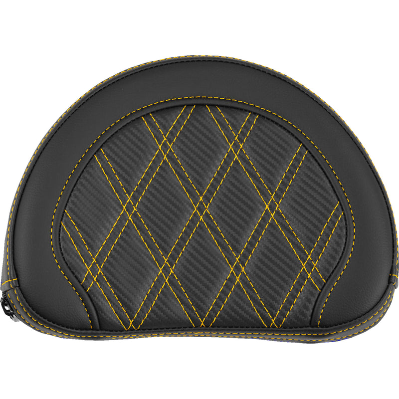 SADDLEMEN 0822-0676 051320707 Contoured Sissy Bar Pad lattice stitch - gold stitch