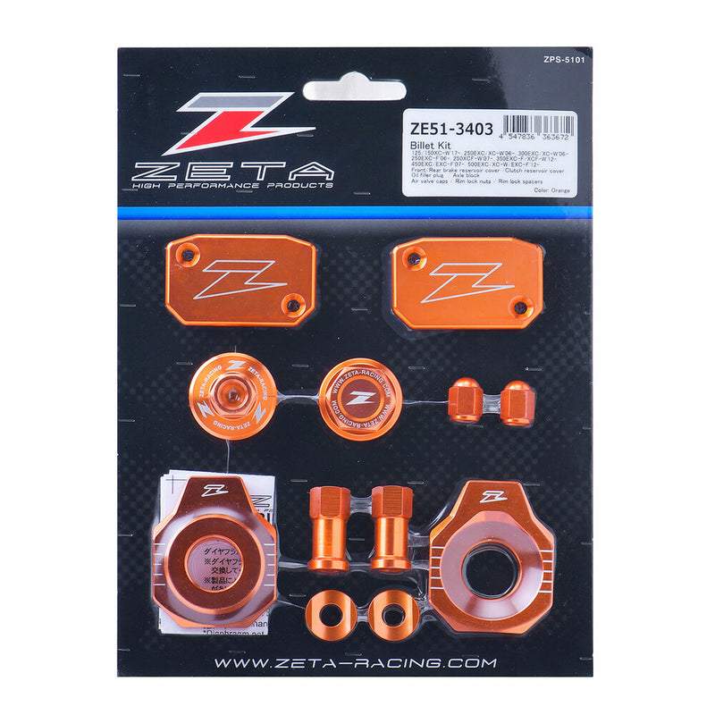 Zeta Billet Kit KTM Orange - ZE51-3403 KTM Dirt Bikes 2006-2023