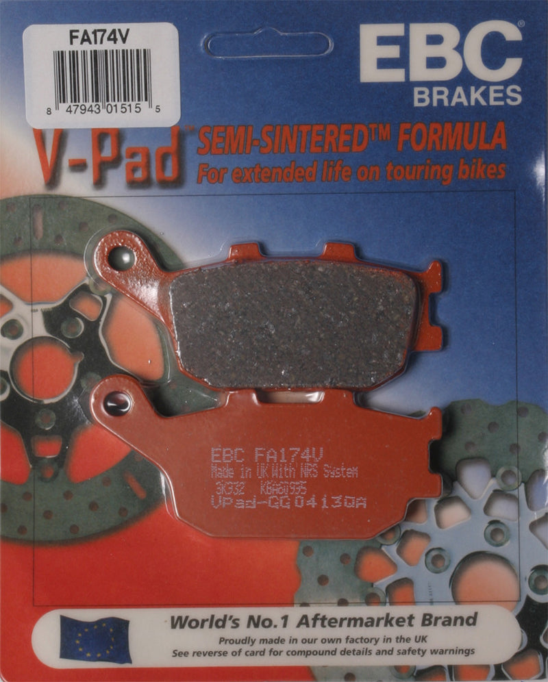 EBC Brake Pads V-Series - FA174V For Honda Motorcycles 1991-2017 | Suzuki Motorcycles 2002-2025 | Yamaha Motorcycles 2003-2024