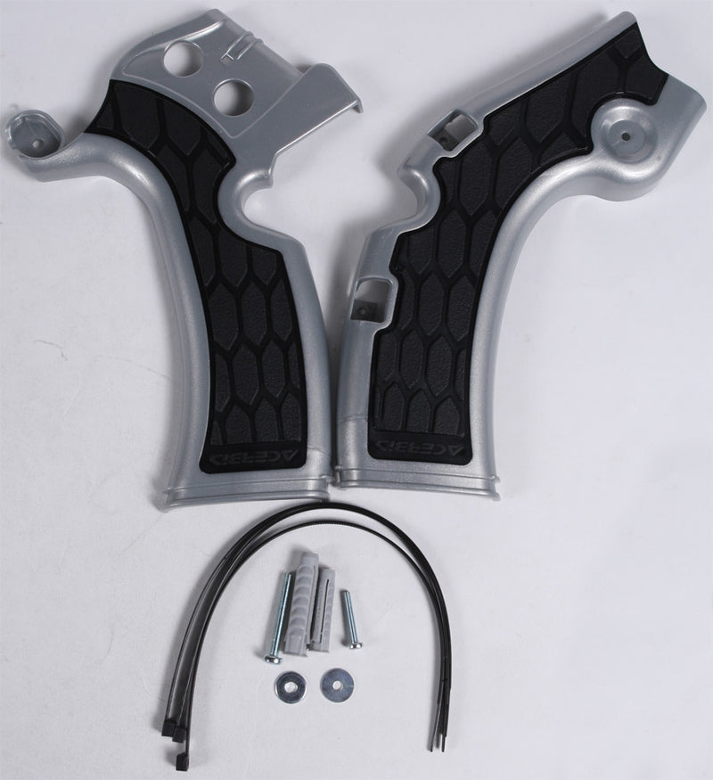 Acerbis X-Grip Frame Guard Silver Black - 2374271015 Kawasaki KX 450 2009-2018