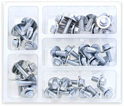 Bolt 024-11600 SV-M6SEMS 8MM HEX FLANGE BOLT ASSORTMENT W/16MM WASHER 40 PIECE KIT