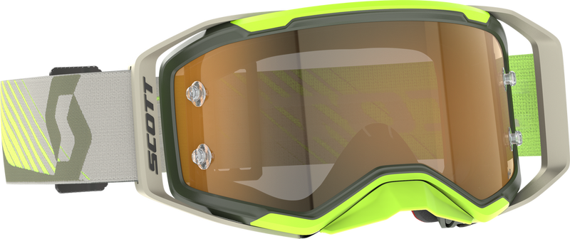 Scott 51-5614 421478-7701324 PROSPECT 2.0 AMP GOGGLE KAKI GRN/N YLW AMP GLD CHR WRK
