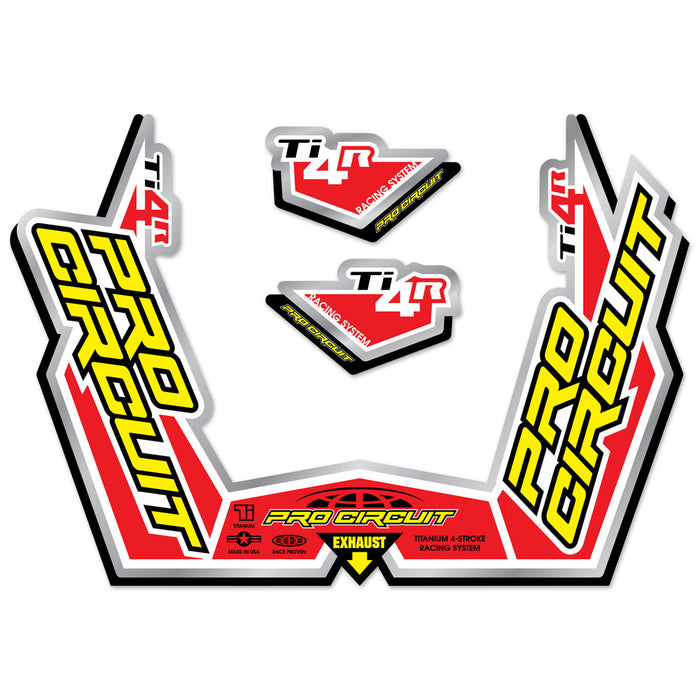 Pro Circuit 794-9044 DC09TI4R TI-4R STICKER KIT REPLACEMENT MUFFLER STICKERS