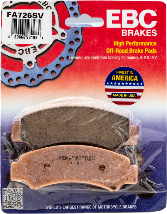 Ebc 15-726S FA726SV BRAKE PADS FA726SV SEVERE DUTY SV SERIES