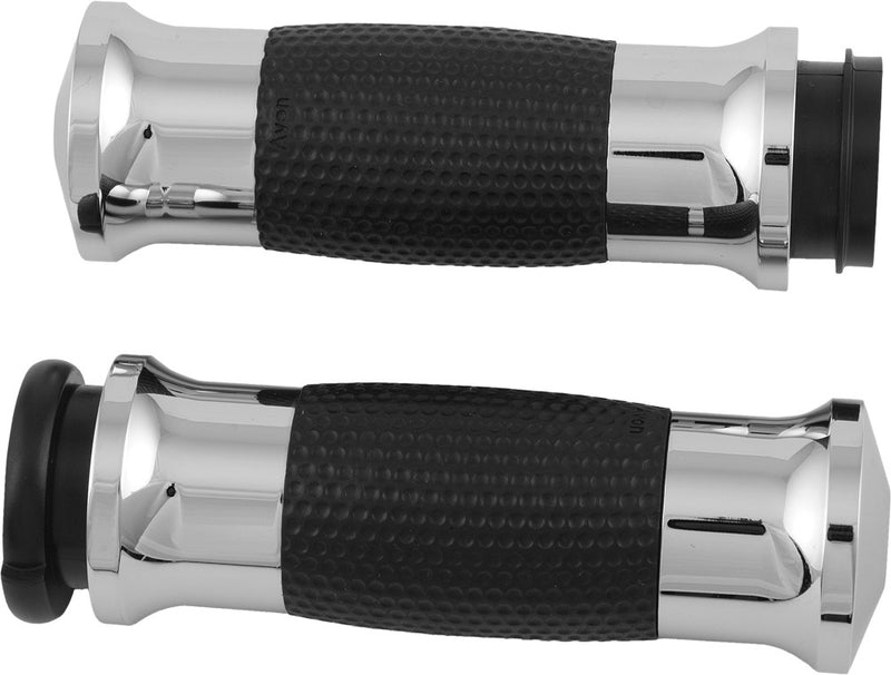Avon Air GEL Grips W F-B-W Throttle Chrome - GEL-70-CH-FLY For Harley Motorcycles 2008-2019
