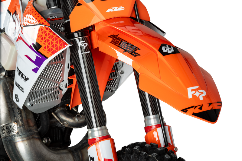 Fire Power Carbon Fiber Fork Shield Lower 52 MM X 260 MM - 567-1910 For Beta Dirt Bikes 2010-2023 | Sherco Dirt Bikes 2017-2022