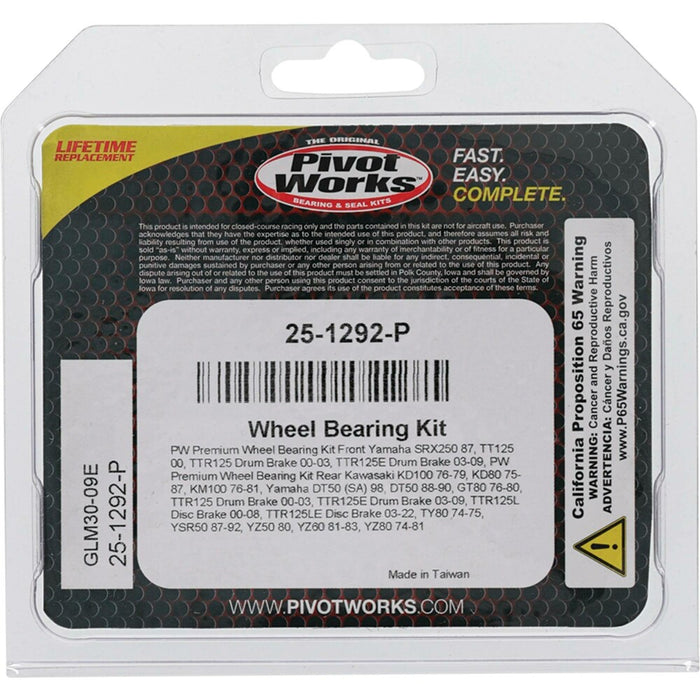 Pivot Works 22-51292P 25-1292-P WHEEL BEARING KIT PREMIUM