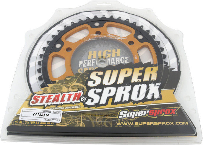 Supersprox 108-480643 RST-480-43-GLD REAR STEALTH SPROCKET ALU/STL 43T-525 GLD SUZ/YAM