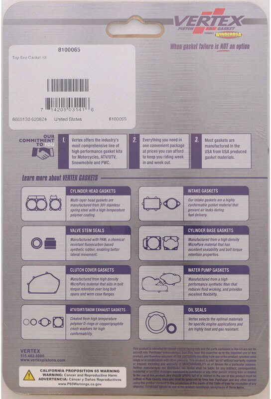 Vertex TOP END Gasket Kit POL - 8100065 Polaris Ranger 570 2012