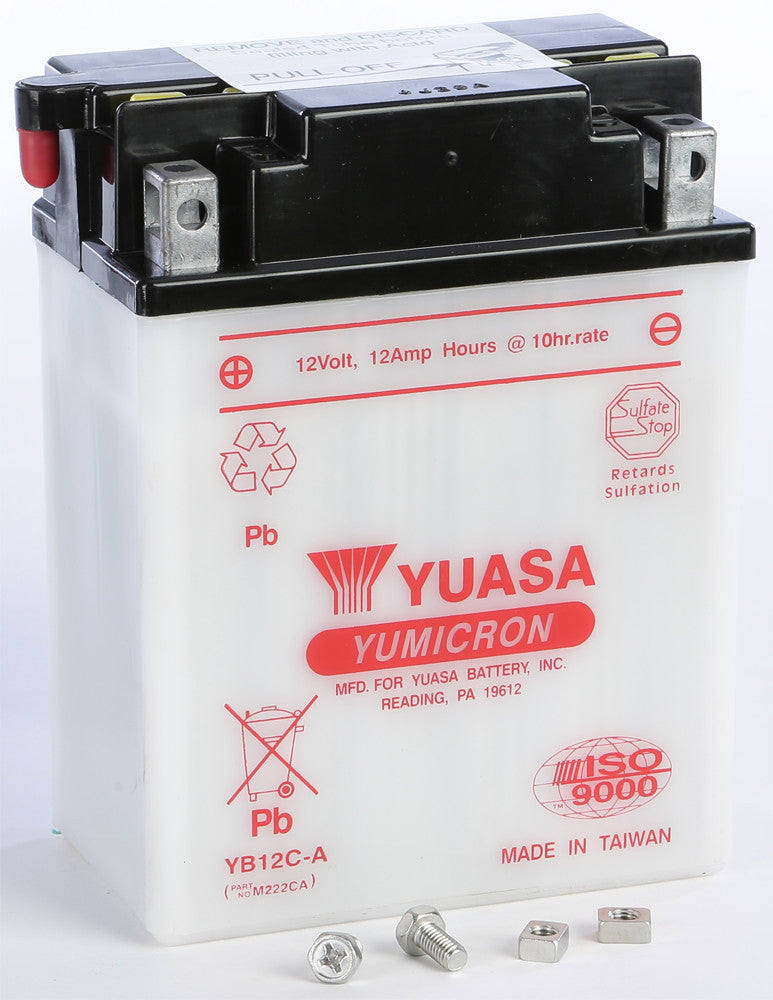 Yuasa 49-1857 YUAM222CA BATTERY YB12C-A CONVENTIONAL