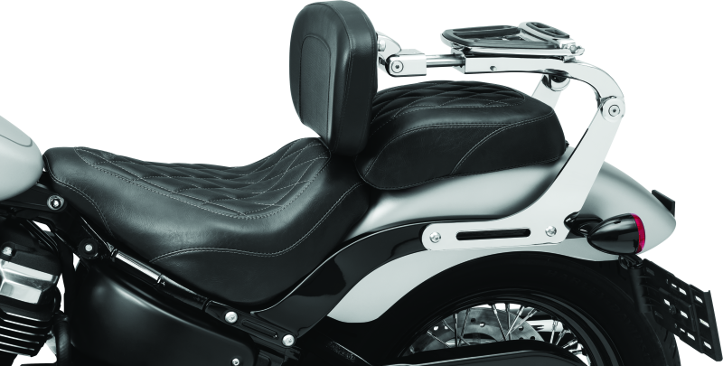 Kuryakyn 7080 Fixed Mounts Multi-purpose Driver & Passenger Backrest 18-Up Softail Black - User 1