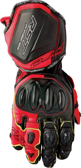 Rst 556-3715308 103715F.RED-08 PRO SERIES GP D3O GLOVES BLACK/FLO RED LEATHER SM