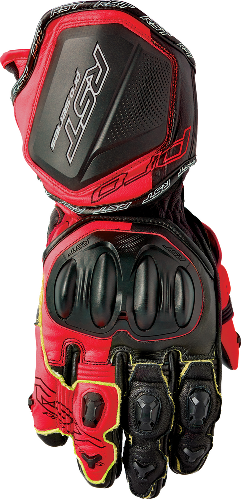 Rst 556-3715309 103715F.RED-09 PRO SERIES GP D3O GLOVES BLACK/FLO RED LEATHER MD