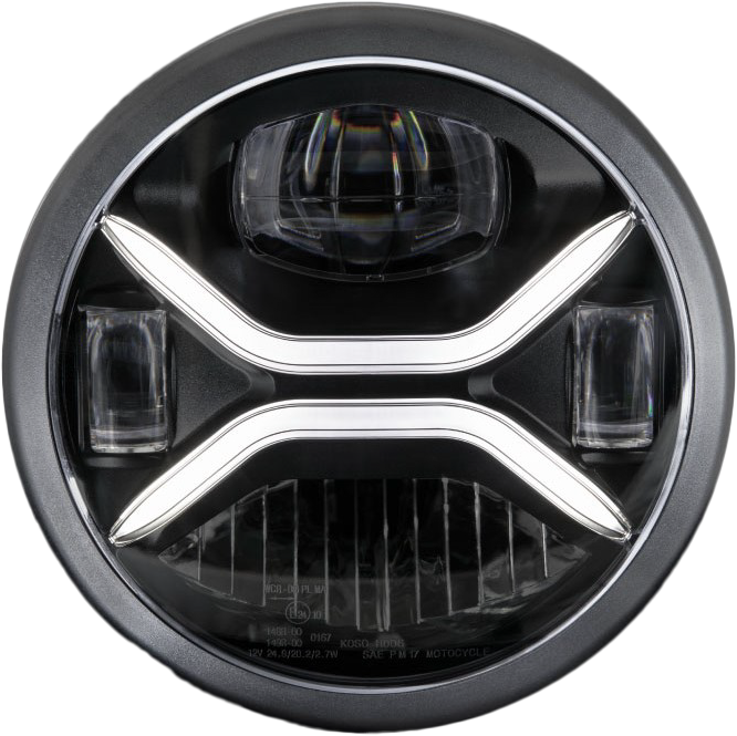 Koso North America 7" Zenith LED Headligh H4 Plug - GA030100 For Harley Motorcycles 1994-2013