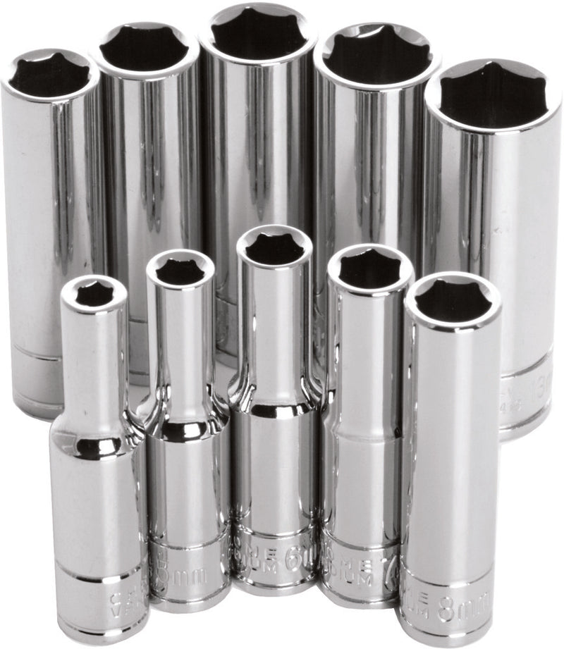 Performance Tool 117-1070 W36400 10 PC 1/4" MET SOCKET SET DEEP