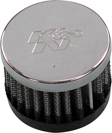 K & N 62-0133 62-1330 CRANKCASE VENT AIR FILTER DIRECT MOUNT CHROME TOP