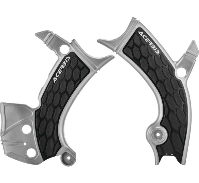 Acerbis 2689411015 16-19 Yamaha YZ250F/YZ450F/YZ250FX/YZ450FX/WR250F/450F Frame Guards- X-grip - Silver/black - Photo - Primary