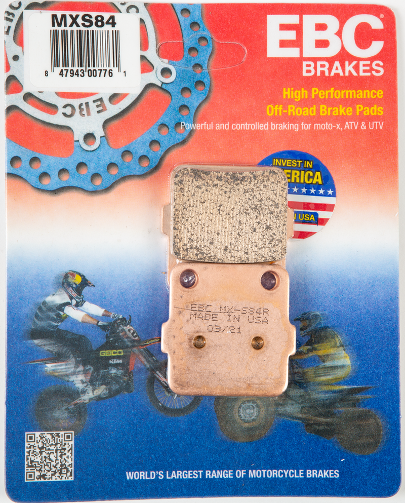 EBC Brake Pads Extreme PRO MXS Series - MXS84 For Bennche Gray 2015-2016 | Suzuki QuadSport / RM 100 2003-2009 | Arctic Cat 400 2004-2008
