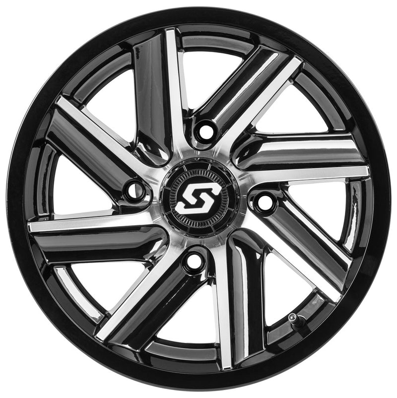 Sedona Chopper Wheel 14X7 4/110 5+2 (+10MM) Black Machined - A85M-47011-52S Kymco ATV/UTV Models 2008-2016
