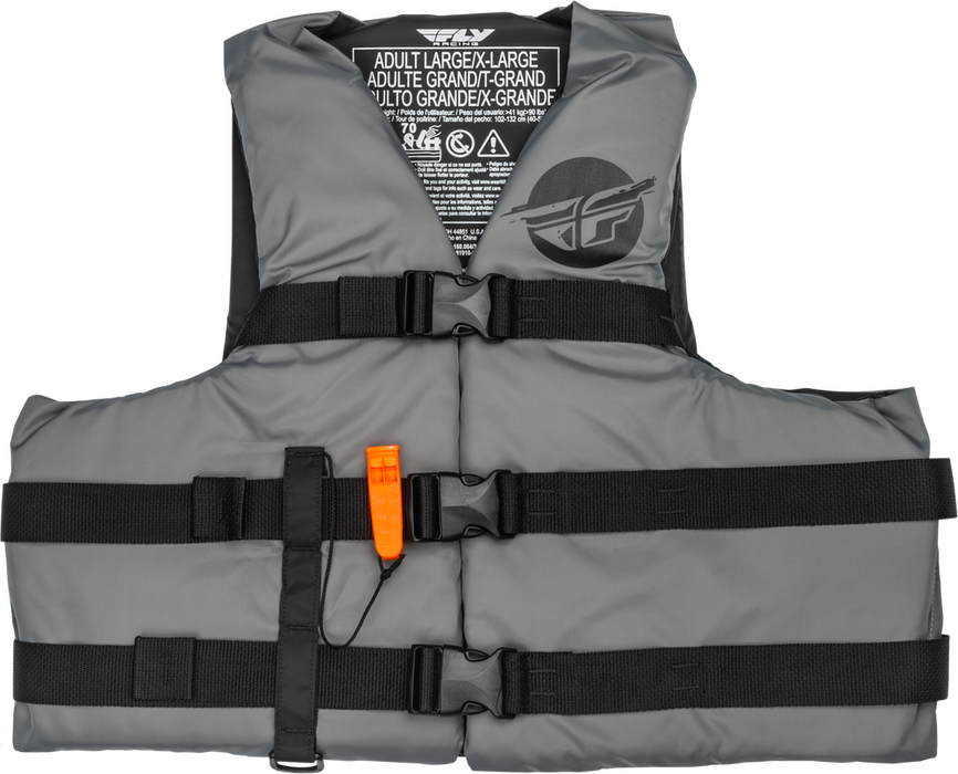 Fly Racing 221-30411S 221-30411S NYLON FLOTATION VEST GREY/BLACK SM/MD