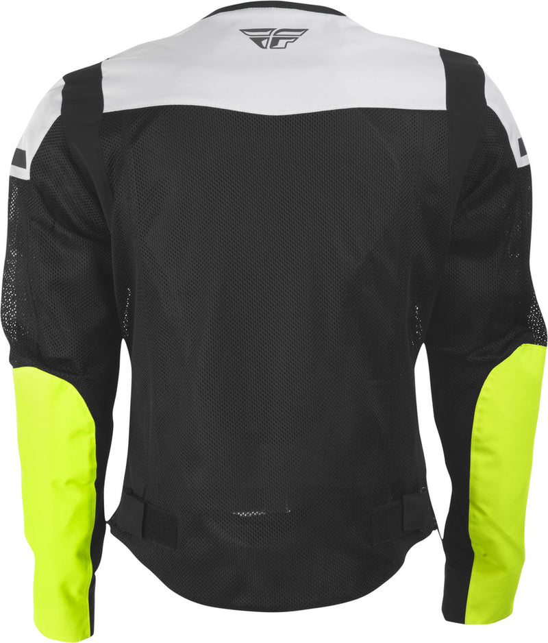 Fly Racing 477-4075S #6179 477-4075~2 FLUX AIR MESH JACKET BLACK/HI-VIS SM