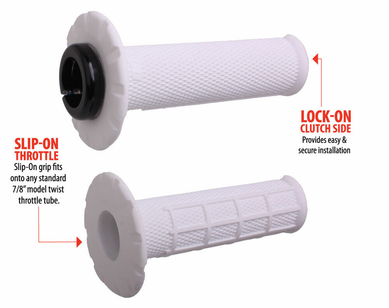 Odi 206-1159 H21UHWW UNIVERSAL LOCK-ON GRIPS PRO HALF-WAFFLE WHITE/BLACK (SOFT)