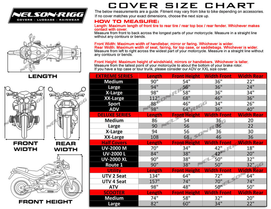Nelson Rigg 270-2030 MC-904-04-XL DELUXE ALL SEASON COVER BLACK XL