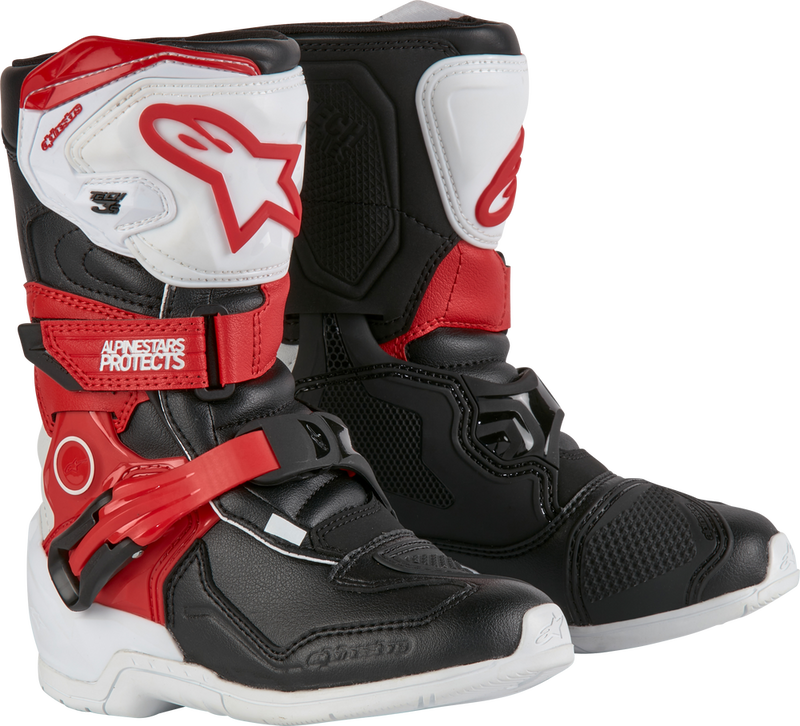 Alpinestars 482-48012 2014524-2030-12 TECH 3S KIDS BOOTS WHITE/BLK/BT RED SZ 12