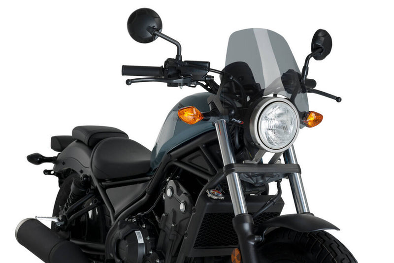 Puig Hi-Tech Parts Windscreen Naked NEW GEN Sport Smoke - 3829H Honda Rebel 2017-2023