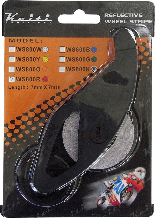 Keiti 623-0615BK WS800K WHEEL STRIPE KIT 7MMX6M BLACK