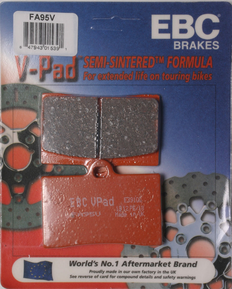 EBC Brake Pads Semi-Sintered V Series - FA95V For Ducati Motorcycles 1990-1999 | KTM 400 Duke / 620 Duke / 125 Sting 1994-1998