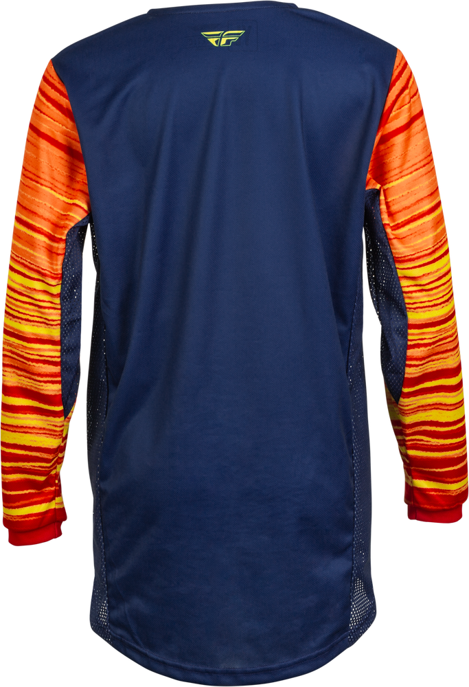 Fly Racing 375-526YS 375-526YS YOUTH KINETIC WAVE JERSEY NAVY/YELLOW/RED YS