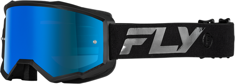 Fly Racing 37-51525Y 37-51525Y YOUTH ZONE GOGGLE BLACK/BLACK W/ SKY BLUE MIRROR/SMOKE LENS