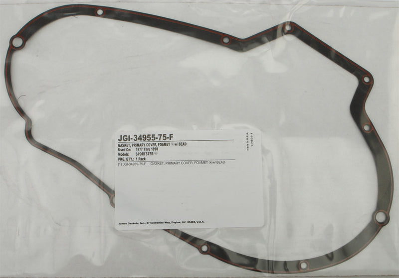 James Gasket James Gaskets Gasket Primary Cover XL Foam W Bead 1/PK - 34955-75-F For Harley Sportster 1977-1990