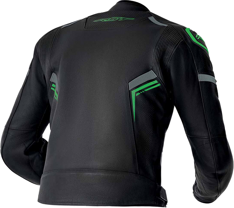 Rst 556-3605346 103605F.GRN-46 S1 D3O LEATHER JACKET BLK/GRY/FLO GRN XL