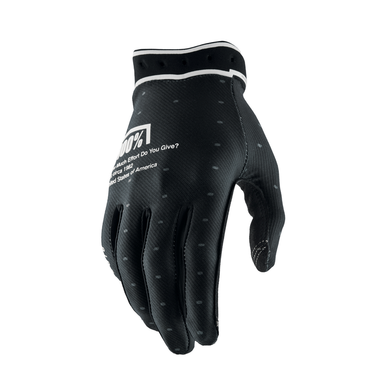 100% 610-6342M 10046-00002 RIDEFIT GLOVES BLACK MD