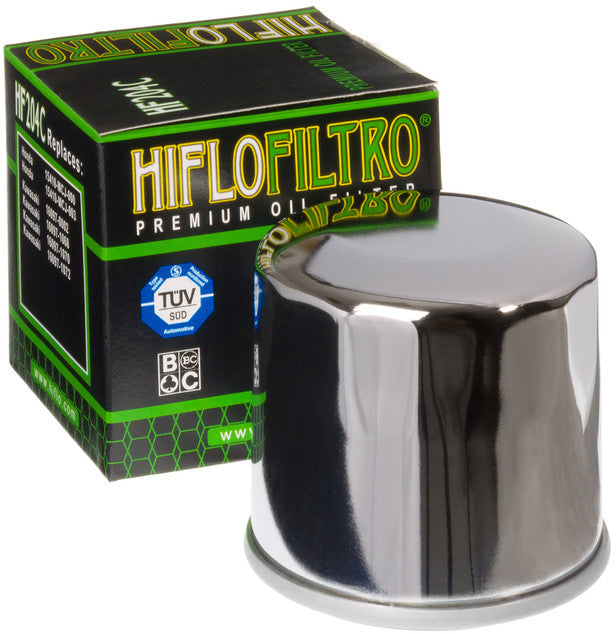 Hiflofiltro OIL Filter Chrome - HF204C For Honda Motorcycles 2000-2024 | Triumph Motorcycles 2004-2024