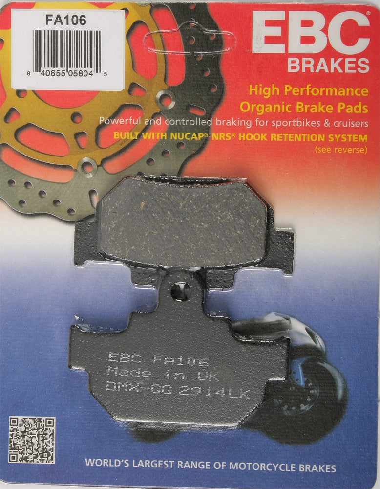 Ebc 15-106 FA106 BRAKE PADS FA106 ORGANIC