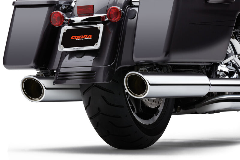 Cobra 909-Twins 4" Slip-ONS Chrome FLH FLT - 6106 For Harley Touring 1995-2016