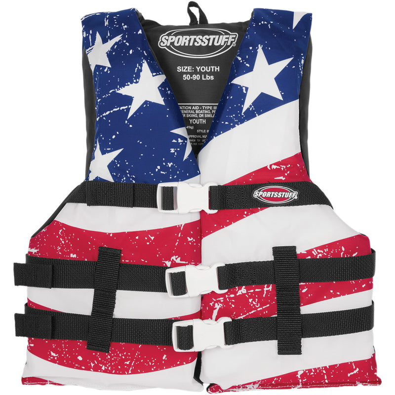 AIRHEAD SPORTS GROUP 3242-0064 30098-03-A-US Youth Stars & Stripes PFD Vest red/white/blue