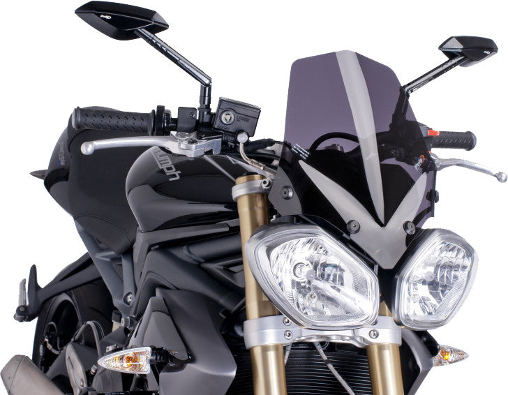 Puig Hi-Tech Parts Windscreen Naked NEW GEN Dark Smoke TRI - 5658F Triumph Street 2011-2016