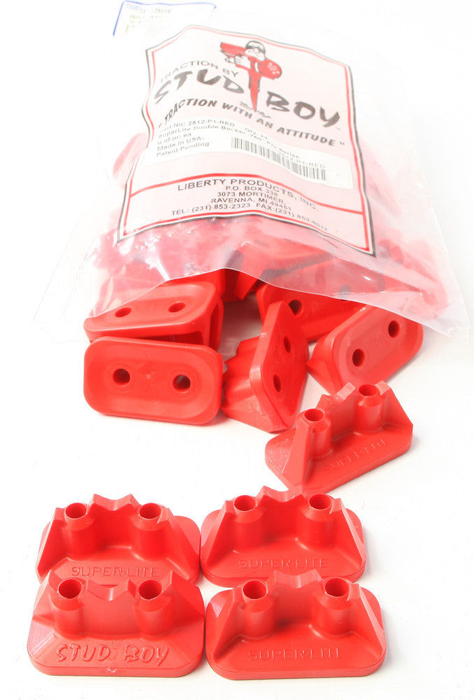 Stud Boy 18-33951R 2512-P1-RED SUPER-LITE PRO SERIES DOUBLE BACKERS .75" 24/PK RED