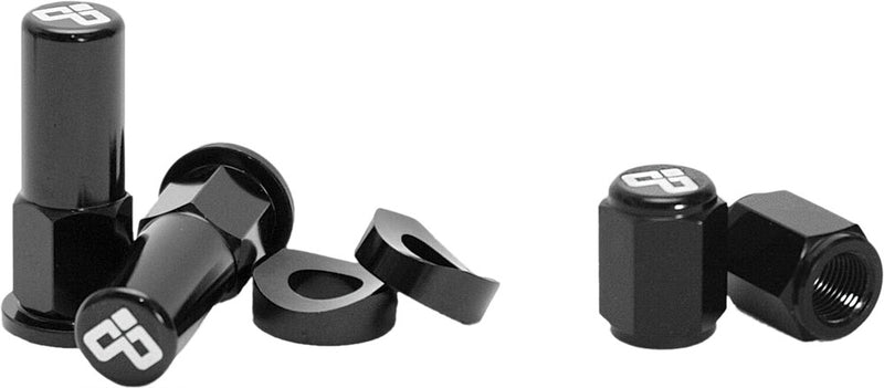 Dubya 868-051B 68-051B RIM LOCK NUT & VALVE CAP KIT BLACK