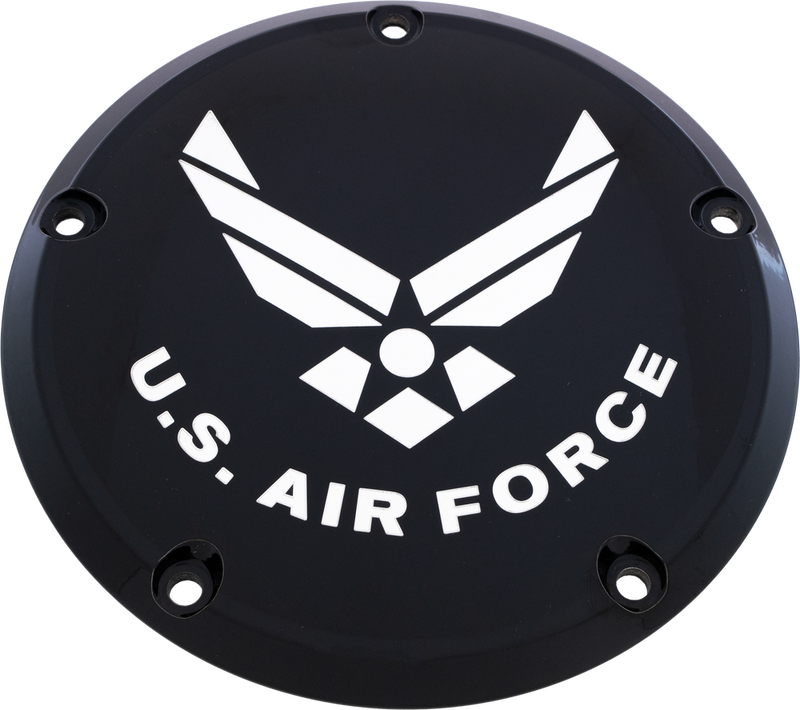 Custom Engraving 6 M8 Softail Derby Cover Air Force Black - AIRF04-67BG For Harley Softail 2018-2022