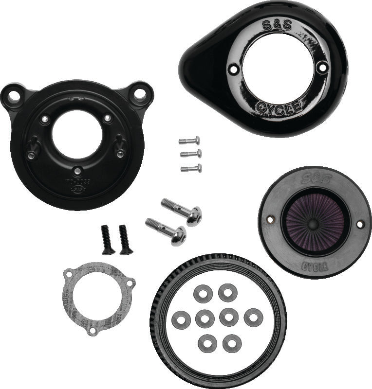 S&S Cycle 170-0720A 08-16 Touring/16-17 Softail Models Stealth Air Stinger Kit W/ Gloss Black Teardrop - Photo - Primary