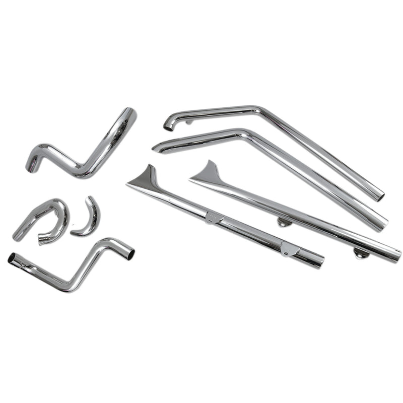 Bassani Xhaust Fishtail Duals 2-Into-2 Exhaust System - 1S26E-30 For Harley Softail 1989-2017