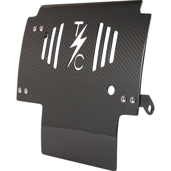 THRASHIN SUPPLY CO. 0506-2529 TSC-3034-1 Carbon Fiber Skid Plate Skid Plate - Carbon Fiber/Gloss - With Black Brackets - FLHX/FLTRX