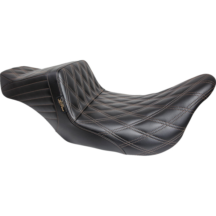 LE PERA 0801-1535 LK-587DD-CHET Tailwhip Seat-Double Diamond w/ Chestnut Thread - Black - FL '08-'23