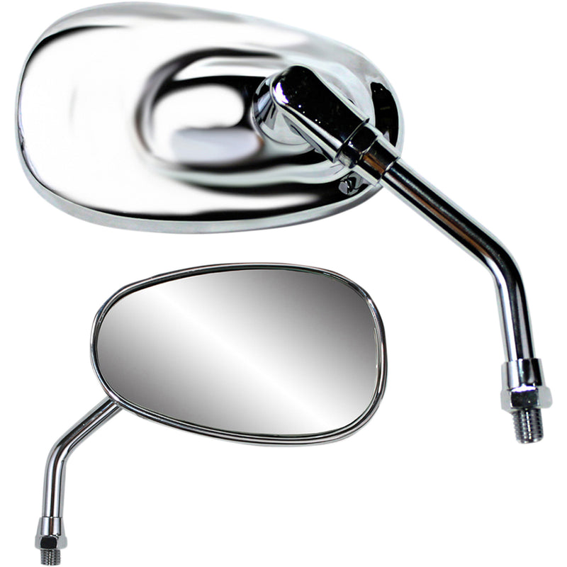 Parts Unlimited Classic American-Style Mirror American-Style Mini Side View Oval Chrome 4-3/4" Each