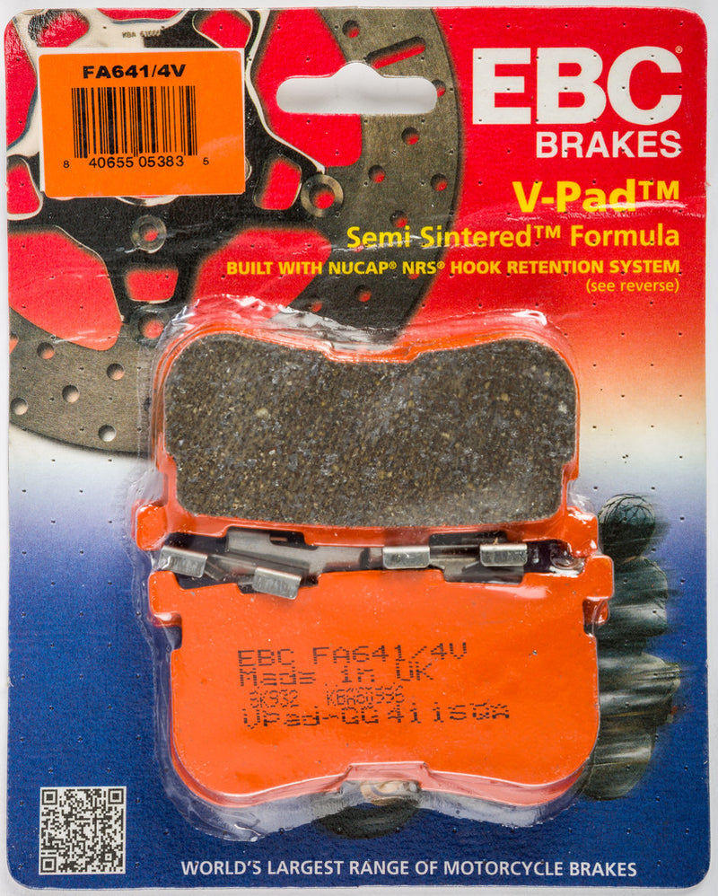 EBC Brake Pads Semi-Sintered V Series - FA641/4V For Harley Touring 2014-2018